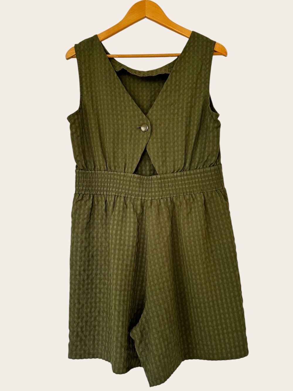 Vintage Kathie Lee Collection Olive Green Sleeveless Romper